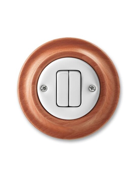 3559K-C87345 52^PRZYCISK ZWIERNY PODWÓJNY BEZŚRUBOWE PODŁĄCZANIE PRZEWODÓW BEZŚRUBOWE PODŁĄCZANIE PRZEWODÓW-DECENTO-BIAŁY CZEREŚ