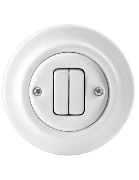 3559K-C87345^PRZYCISK ZWIERNY PODWÓJNY BEZŚRUBOWE PODŁĄCZANIE PRZEWODÓW -DECENTO-