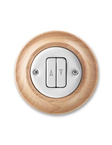 3559K-C88345 50^PRZYCISK ZWIERNY ŻALUZJOWY BEZŚRUBOWE PODŁĄCZANIE PRZEWODÓW BEZŚRUBOWE PODŁĄCZANIE PRZEWODÓW-DECENTO-BIAŁY BUK N