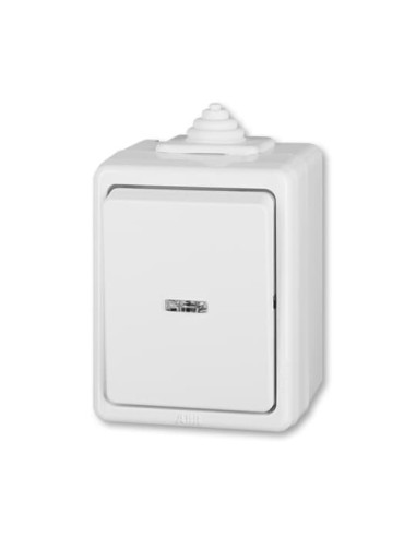 3553-07921 B^WYŁĄCZNIK KRZYŻOWY Z OKNEM IP44 -CLASSIC-BIAŁY