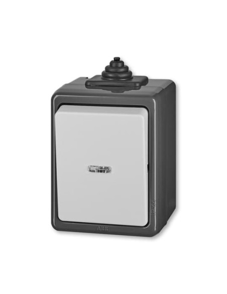 3553-25922 S^WYŁĄCZNIK SCHODOWY Z OKNEM IP44 Z ZACISKIEM N -CLASSIC-SZARY