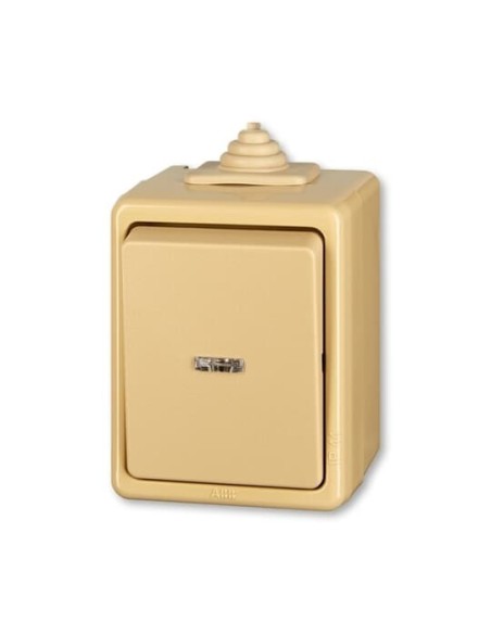 3553-25922 D^WYŁĄCZNIK SCHODOWY Z OKNEM IP44 Z ZACISKIEM N -CLASSIC-BEŻOWY