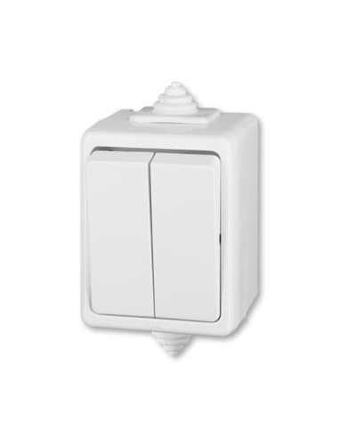 3553-52929 B^WYŁĄCZNIK SCHODOWY PODWÓJNY IP44 -CLASSIC-BIAŁY