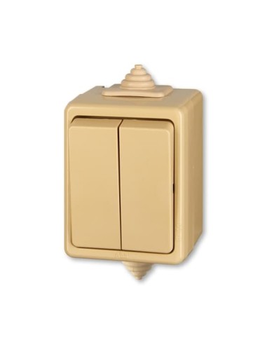 3553-52929 D^WYŁĄCZNIK SCHODOWY PODWÓJNY IP44 -CLASSIC-BEŻOWY