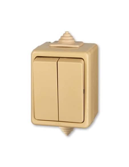 3553-52929 D^WYŁĄCZNIK SCHODOWY PODWÓJNY IP44 -CLASSIC-BEŻOWY