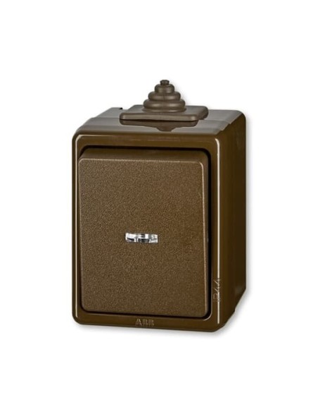 3553-91922 H^PRZYCISK ZWIERNY Z OKNEM Z ZACISKIEM N DO MONTAŻU NATYNKOWEGO-CLASSIC-BRĄZOWY