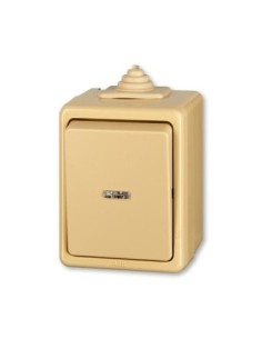 3553-91922 D^PRZYCISK ZWIERNY Z OKNEM IP44 Z ZACISKIEM N -CLASSIC-BEŻOWY