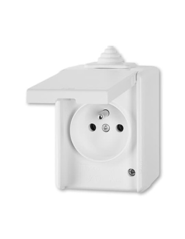 5518-2929 B^GNIAZDO Z KLAPKĄ IP44 -CLASSIC-BIAŁY