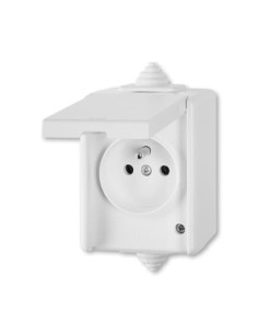 5518-2969 B^GNIAZDO Z KLAPKĄ PRZELOTOWE IP44 -CLASSIC-BIAŁY