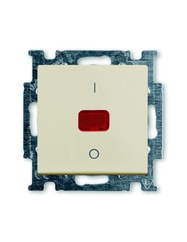 1020 2 UCK-92-507^WYŁĄCZNIK Z KLAWISZEM KONTROLNY Z LAMPKĄ NEONOWĄ 2-BIEGUNOWY  Basic55 kremowy