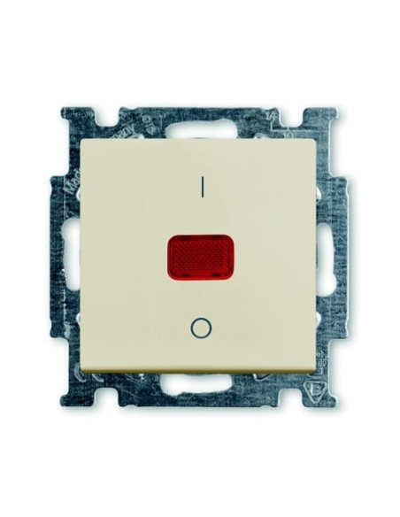 1020 2 UCK-92-507^WYŁĄCZNIK Z KLAWISZEM KONTROLNY Z LAMPKĄ NEONOWĄ 2-BIEGUNOWY  Basic55 kremowy