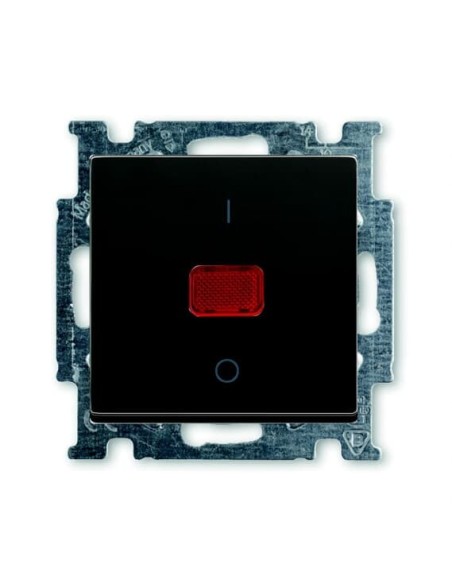 1020 2 UCK-95-507^WYŁĄCZNIK Z KLAWISZEM KONTROLNY Z LAMPKĄ NEONOWĄ 2-BIEGUNOWY  Basic55 czarny château
