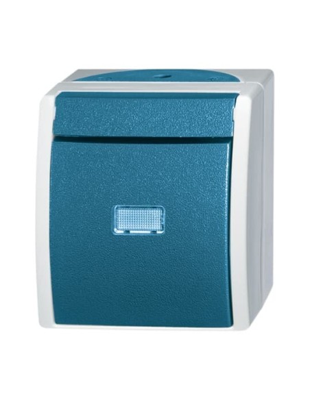 2601 6 WGL-53^WYŁĄCZNIK KOŁYSKOWY SCHODOWY Z NEUTRALNYM (PRZEZROCZYSTYM) OKIENKIEM. STOPIEŃ OCHRONY: IP44 -OCEAN-SZARY ZIELONO-