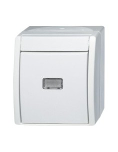 2601 6 WGL-54^WYŁĄCZNIK KOŁYSKOWY SCHODOWY Z NEUTRALNYM (PRZEZROCZYSTYM) OKIENKIEM. STOPIEŃ OCHRONY: IP44 -OCEAN-BIAŁY ALPEJSKI