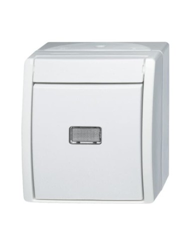 2601 6 WGL-54^WYŁĄCZNIK KOŁYSKOWY SCHODOWY Z NEUTRALNYM (PRZEZROCZYSTYM) OKIENKIEM. STOPIEŃ OCHRONY: IP44 -OCEAN-BIAŁY ALPEJSKI