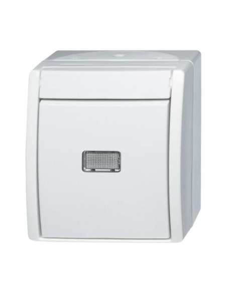 2601 6 WGL-54^WYŁĄCZNIK KOŁYSKOWY SCHODOWY Z NEUTRALNYM (PRZEZROCZYSTYM) OKIENKIEM. STOPIEŃ OCHRONY: IP44 -OCEAN-BIAŁY ALPEJSKI