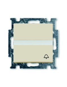 2026 UCN KL-92-507^PRZYCISK Z KLAWISZEM Z WIZYTÓWKĄ I SYMBOLEM DZWONKA 1-BIEGUNOWY Z ZACISKIEM N.  Basic55 kremowy