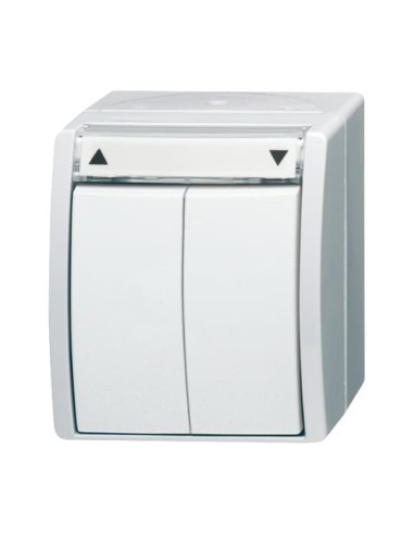 2621 4 W-54^PRZYCISK ŻALUZJOWY ZWIERNY 1-BIEGUNOWY Z BLOKADĄ NAWROTU. Z POLEM OPISOWYM. STOPIEŃ OCHRONY: IP 45 -OCEAN-BIAŁY ALP