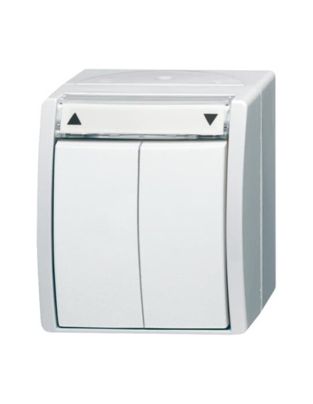 2621 4 W-54^PRZYCISK ŻALUZJOWY ZWIERNY 1-BIEGUNOWY Z BLOKADĄ NAWROTU. Z POLEM OPISOWYM. STOPIEŃ OCHRONY: IP 45 -OCEAN-BIAŁY ALP