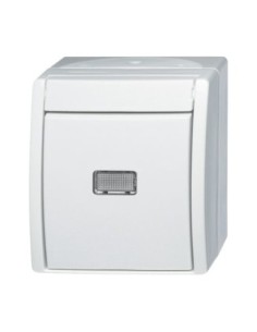 2621 W-54-206^PRZYCISK KOŁYSKOWY WYŁĄCZNIK SCHODOWY Z NEUTRALNYM (PRZEZROCZYSTYM) OKIENKIEM. 1-BIEGUNOWY Z ZACISKIEM N. STOPIE