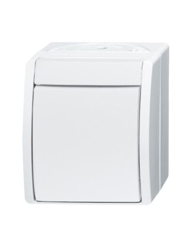 2621 W-54^PRZYCISK KOŁYSKOWY ZWIERNY 1-BIEGUNOWY Z ZACISKIEM N. STOPIEŃ OCHRONY: IP44 -OCEAN-BIAŁY ALPEJSKI