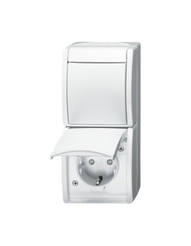 2601 6 20 EBW-54^ZESTAW GNIAZDO SCHUKO Z WYŁĄCZNIKIEM Z PRZESŁONAMI. STOPIEŃ OCHRONY: IP44. PIONOWY-OCEAN-BIAŁY ALPEJSKI