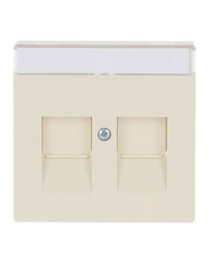 1800-82^POKRYWA Z POLEM OPISOWYM DO 2 ZŁĄCZY MODULAR JACK Z PRZYSŁONAMI -CARATSOLOFUTURE-KOŚĆ SŁONIOWA