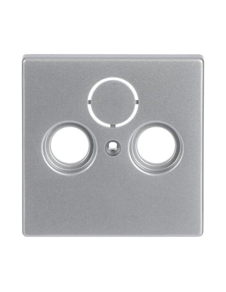 1743-83^POKRYWA DO GNIAZD ANTENOWYCH Z 2 PRZYŁĄCZAMI. RTV SAT. -FUTURE-ALUMINIOWO SREBRNY