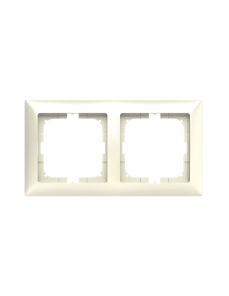 2512-92-507^RAMKA 2-KROTNA Z PIERŚCIENIEM DEKORACYJNYM PIONOWYPOZIOMY Basic55 kremowy
