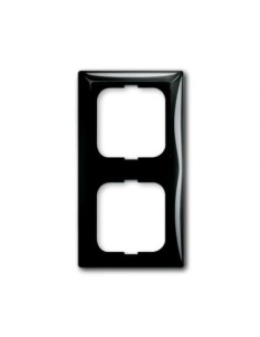 2512-95-507^RAMKA 2-KROTNA Z PIERŚCIENIEM DEKORACYJNYM PIONOWYPOZIOMY Basic55 czarny château