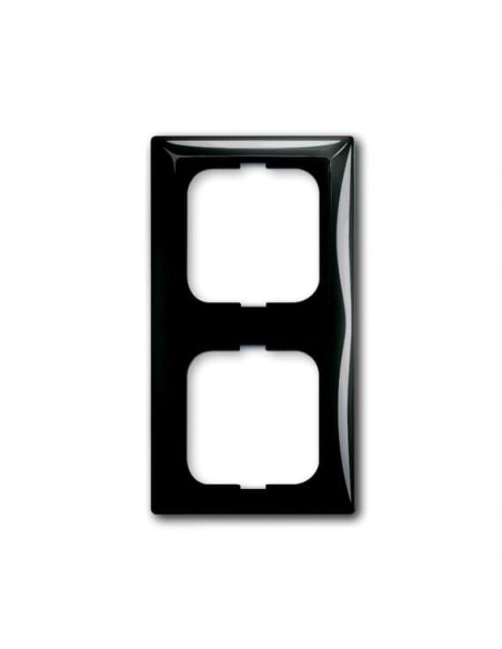 2512-95-507^RAMKA 2-KROTNA Z PIERŚCIENIEM DEKORACYJNYM PIONOWYPOZIOMY Basic55 czarny château