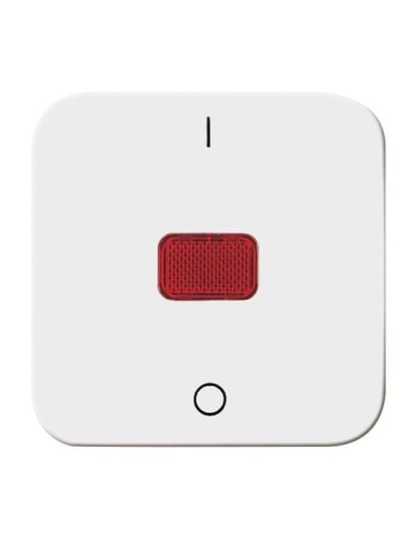 2508-214^KLAWISZ Z CZERWONYM OKIENKIEM Z NADRUKIEM DO WYŁĄCZNIKA 2-BIEGUNOWEGO Z PODŚWIETLENIEM KONTROLNYM. -REFLEX-BIAŁY ALPEJ