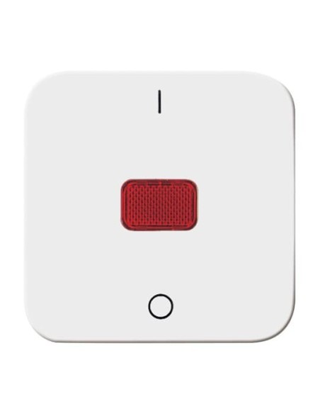 2508-214^KLAWISZ Z CZERWONYM OKIENKIEM Z NADRUKIEM DO WYŁĄCZNIKA 2-BIEGUNOWEGO Z PODŚWIETLENIEM KONTROLNYM. -REFLEX-BIAŁY ALPEJ