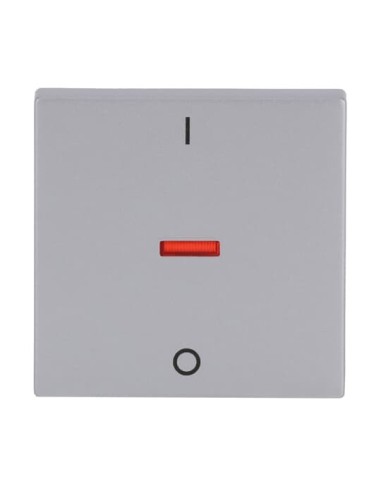 1788-83^KLAWISZ Z NADRUKIEM Z CZERWONYM OKIENKIEM DO WYŁĄCZNIKÓW: 2-BIEGUNOWEGO 3-BIEGUNOWEGO -FUTURE-ALUMINIOWO SREBRNY