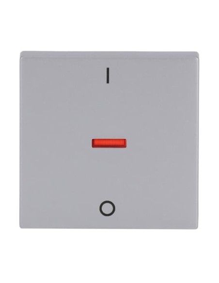 1788-83^KLAWISZ Z NADRUKIEM Z CZERWONYM OKIENKIEM DO WYŁĄCZNIKÓW: 2-BIEGUNOWEGO 3-BIEGUNOWEGO -FUTURE-ALUMINIOWO SREBRNY