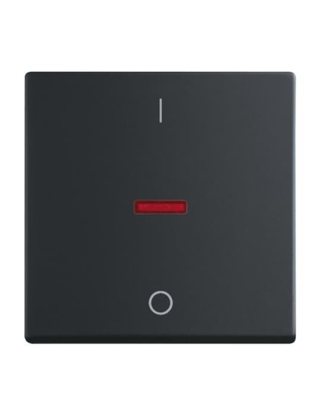 1788-885^KLAWISZ Z NADRUKIEM Z CZERWONYM OKIENKIEM DO WYŁĄCZNIKÓW: 2-BIEGUNOWEGO 3-BIEGUNOWEGO -FUTURE-CZARNY MATOWY