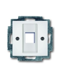 2561-94-507^POKRYWA Z PIERŚCIENIEM NOŚNYM DO 1 ZŁĄCZA MODULAR JACK.  Basic55 biały alpejski