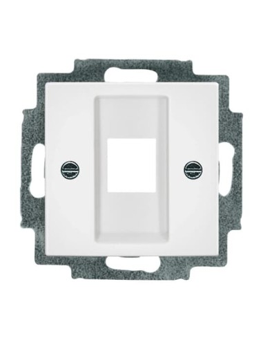 2561-212^POKRYWA Z PIERŚCIENIEM NOŚNYM DO 1 ZŁĄCZA MODULAR JACK. -BUSCH-DURO-KOŚĆ SŁONIOWA