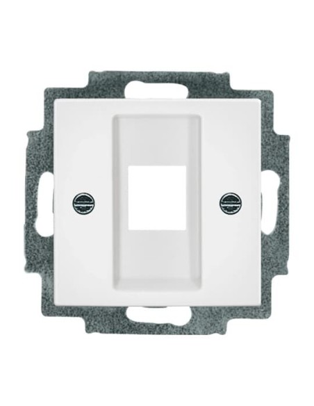 2561-212^POKRYWA Z PIERŚCIENIEM NOŚNYM DO 1 ZŁĄCZA MODULAR JACK. -BUSCH-DURO-KOŚĆ SŁONIOWA