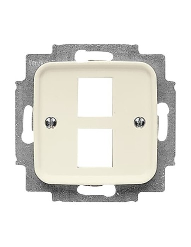 2561-02-212^POKRYWA Z PIERŚCIENIEM NOŚNYM DO 2 ZŁĄCZY MODULAR JACK. -BUSCH-DURO-KOŚĆ SŁONIOWA