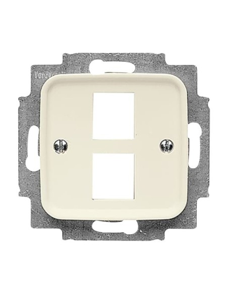 2561-02-212^POKRYWA Z PIERŚCIENIEM NOŚNYM DO 2 ZŁĄCZY MODULAR JACK. -BUSCH-DURO-KOŚĆ SŁONIOWA