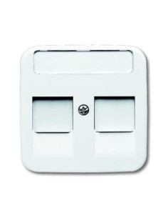 1800-214-500^POKRYWA Z POLEM OPISOWYM DO 2 ZŁĄCZY MODULAR JACK Z PRZYSŁONAMI DO 2 ZŁĄCZY MODULAR JACK Z PRZYSŁONAMI-REFLEX-BIAŁY