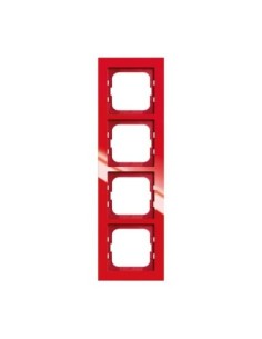 1724-287  ramka 4-krotna  Busch-axcent czerwony