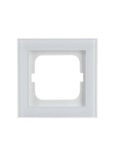 1721-280  ramka 1-krotna  Busch-axcent białe szkło