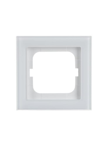 1721-280  ramka 1-krotna  Busch-axcent białe szkło