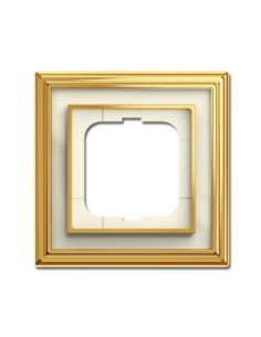 1721-838-500  ramka 1-krotna  Dynasty Polerowany mosiądz pasek kość słoniowa