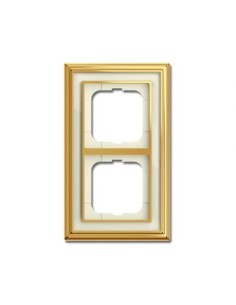 1722-838-500  ramka 2-krotna  Dynasty Polerowany mosiądz pasek kość słoniowa