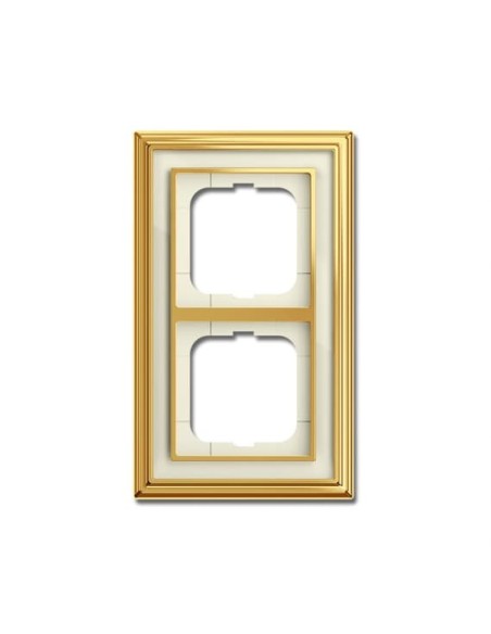 1722-838-500  ramka 2-krotna  Dynasty Polerowany mosiądz pasek kość słoniowa