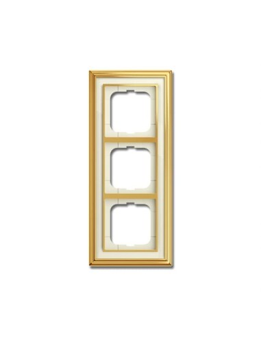 1723-838-500  ramka 3-krotna  Dynasty Polerowany mosiądz pasek kość słoniowa