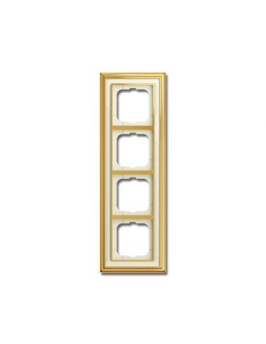 1724-838-500  ramka 4-krotna  Dynasty Polerowany mosiądz pasek kość słoniowa